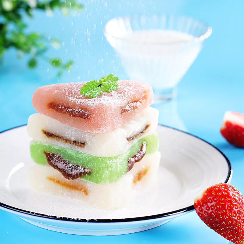 Mochi 700g, glutinous rice cake, matcha dumplings, strawberry dumpling snacks - Image 3